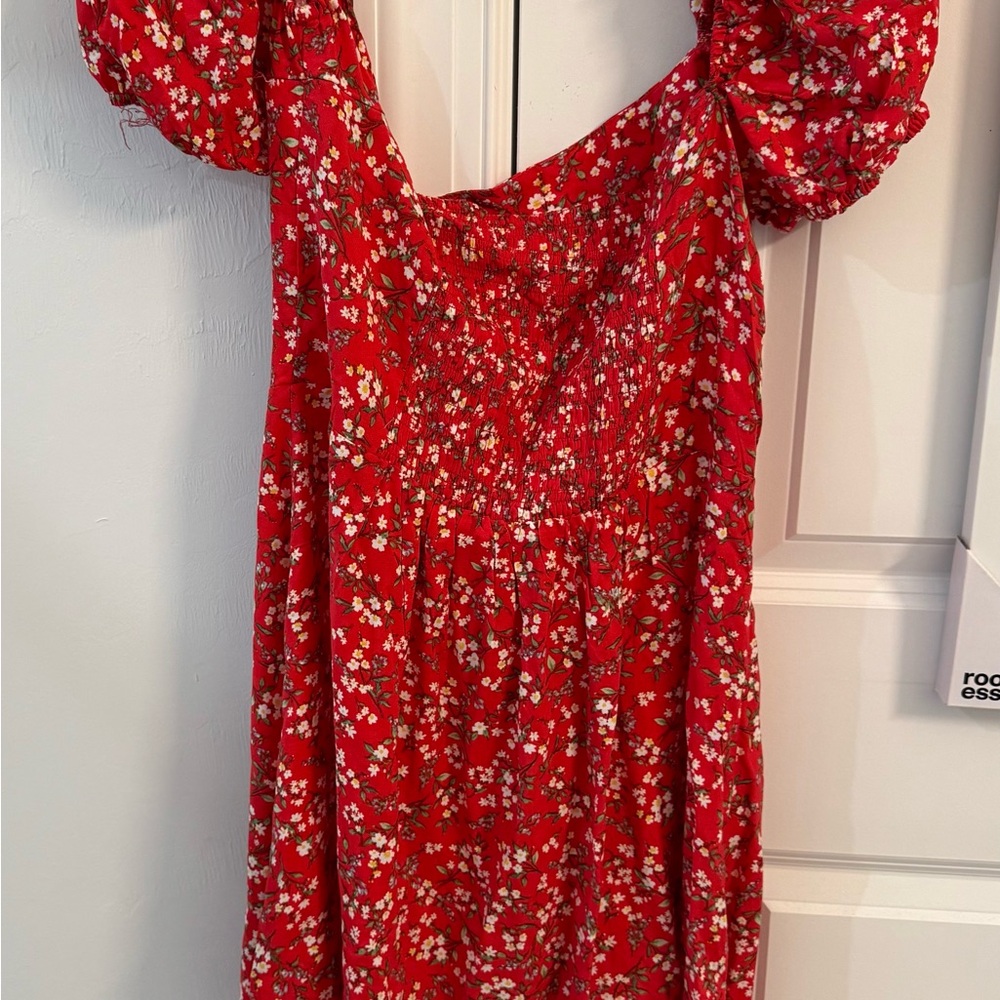 Francesca's Collections Red Floral Dress